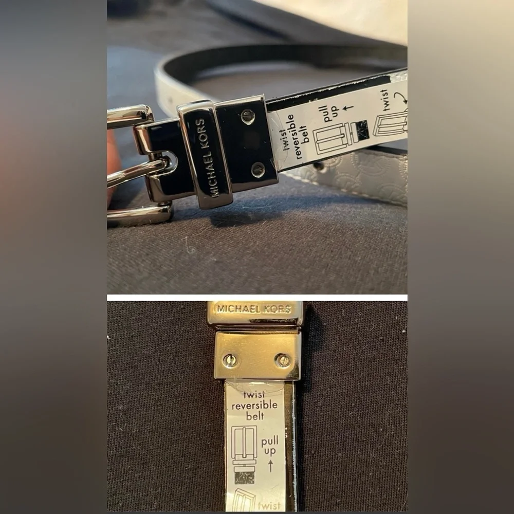 Michael Kors Twist reversible Belt with Monogram Design - Picture 2 of 9